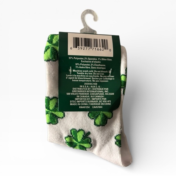 Crew Socks with Green Shamrocks - Picture 2 of 2